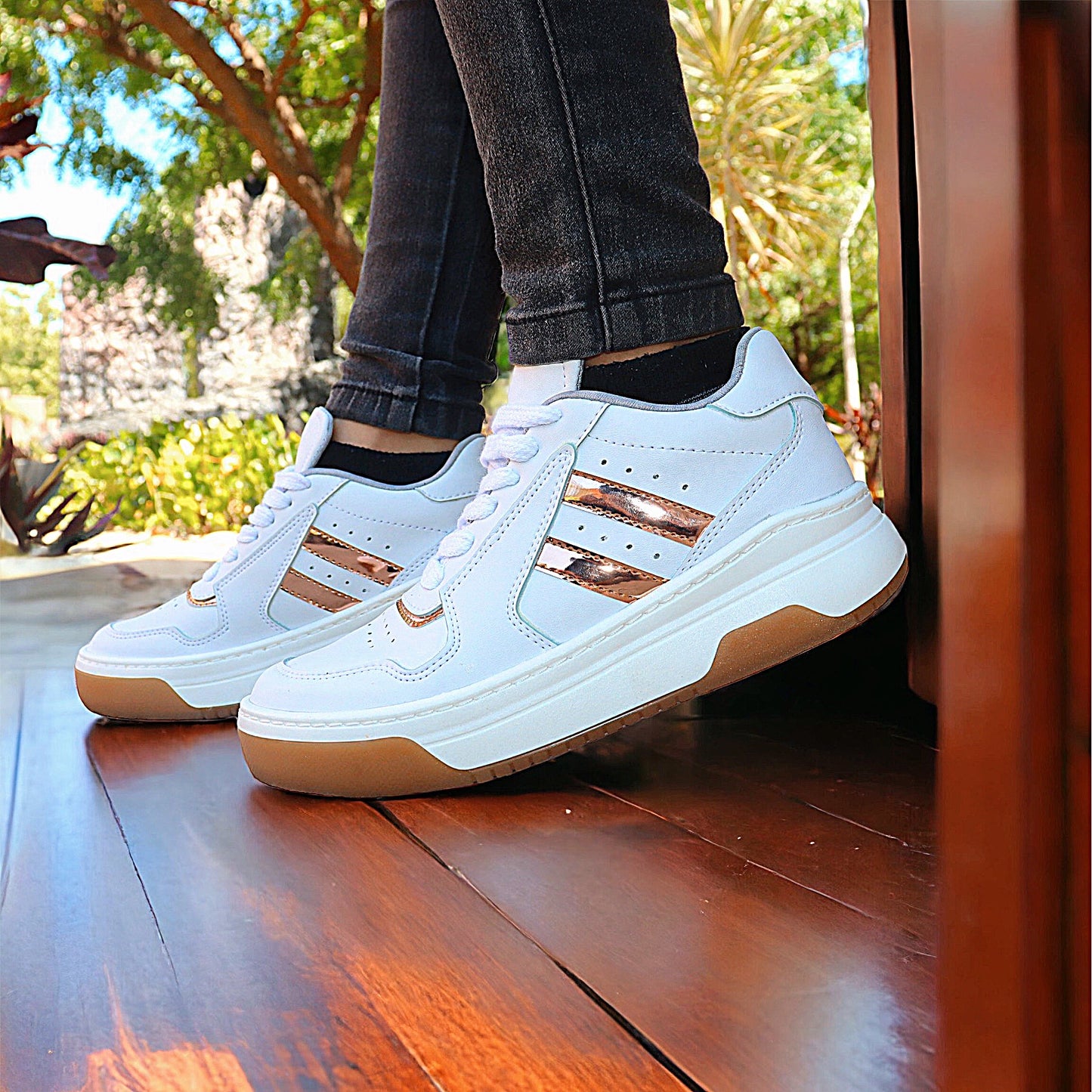 Tenis Bolichero 2 Línea Dama Cómodos De Moda